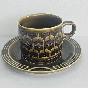 Vintage Hornsea Heirloom Cup and Saucer Lakeland Green Read